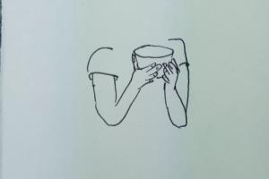 怎样画简笔画“喝水的漂亮女郎”？.
