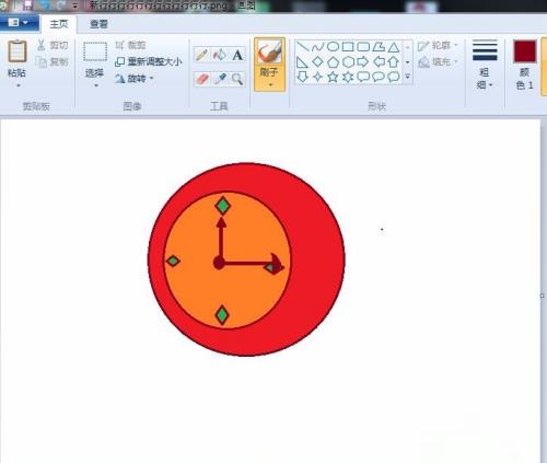 新手怎么用系统自带的画图软件画卡通闹钟