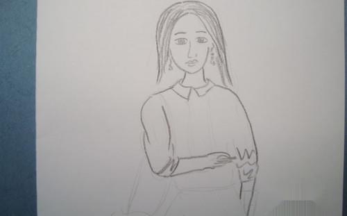 怎么画藏蓝色百褶短裙