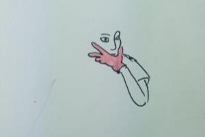 怎样画简笔画“戴手套的女人”.