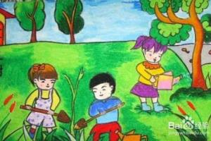 小手拉大手，清洁村庄儿童画怎么画？.