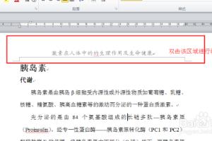 Word2010中给页眉页脚添加删除下划线.