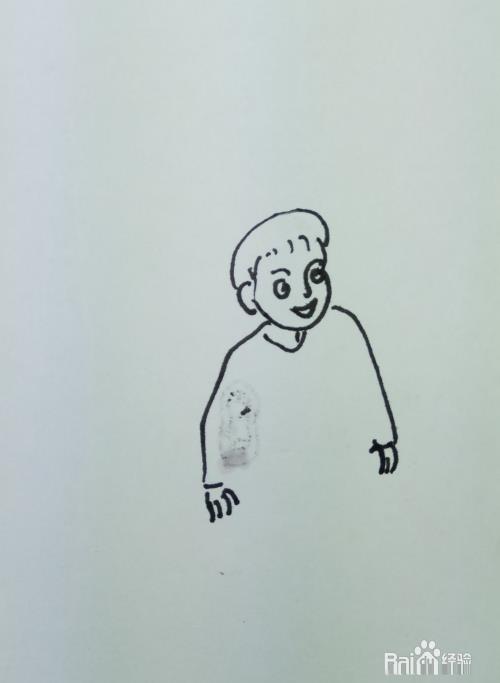 怎样画简笔画“坐在单杠上的小男孩”?