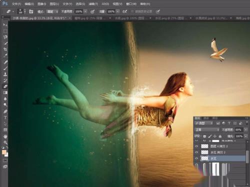 如何用Photoshop合成少女穿越沙漠照片