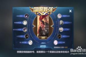 王者荣耀国服是什么意思.