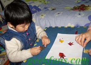 一步一步教你做精美的树叶贴画