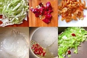 教你怎么做包菜虾米炒粉丝.