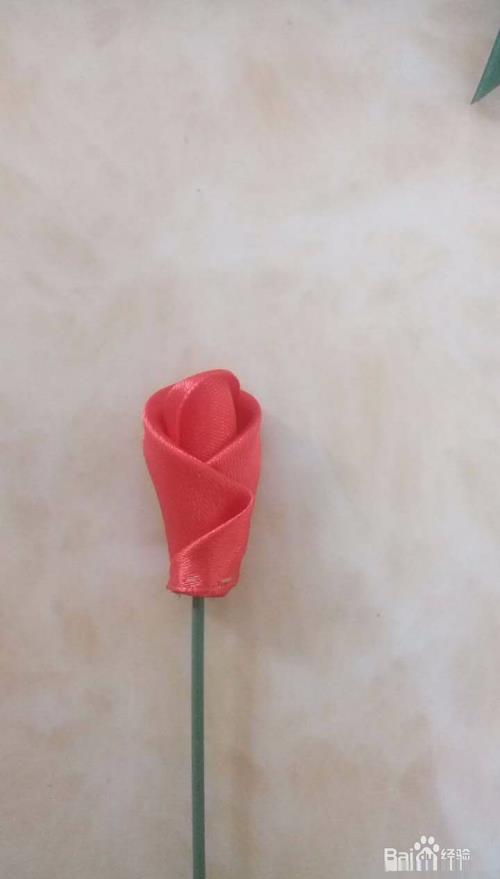 丝带玫瑰花做法图解