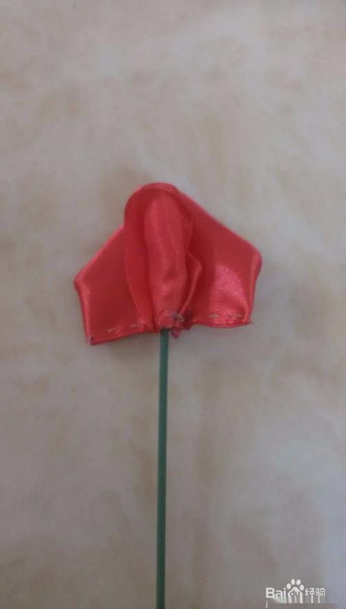 丝带玫瑰花做法图解