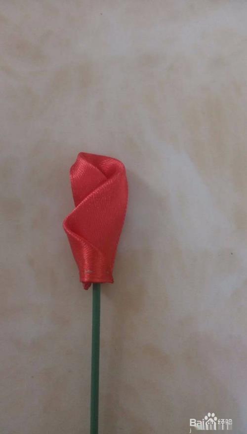 丝带玫瑰花做法图解