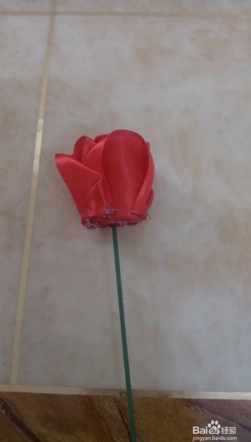 丝带玫瑰花做法图解