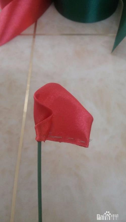 丝带玫瑰花做法图解