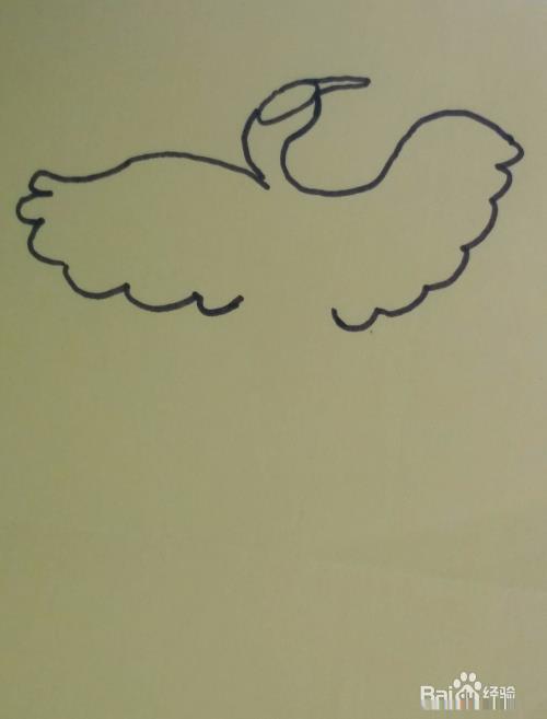 飞舞的丹顶鹤幼儿绘画画法