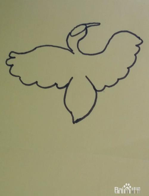 飞舞的丹顶鹤幼儿绘画画法