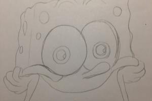 儿童绘画教程：海绵宝宝彩色涂鸦画 幼儿简笔画.