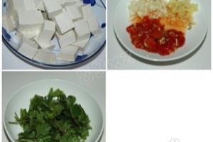 剁椒香菜豆腐的做法.
