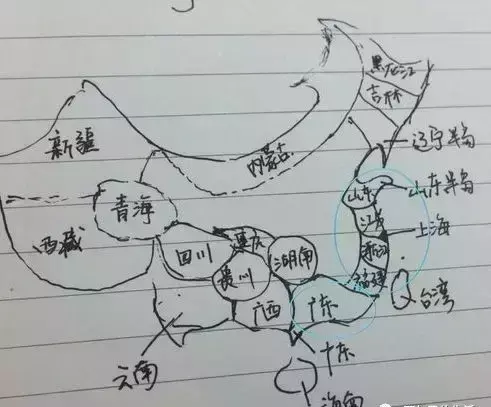 怎样画中国地图最简单 方法(8)