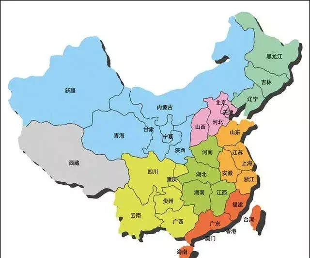 中国地区简称和行政中心地图(3)