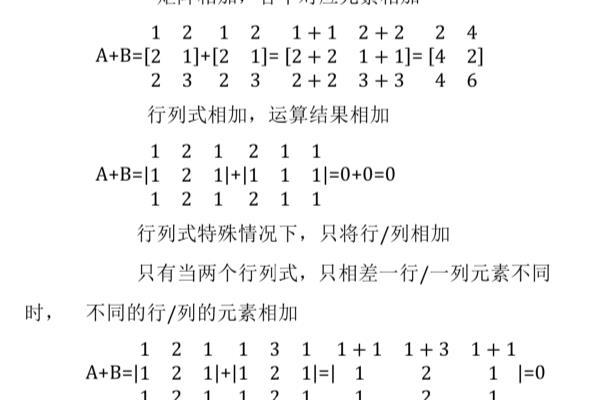 行列式加法和矩阵加法的区别.