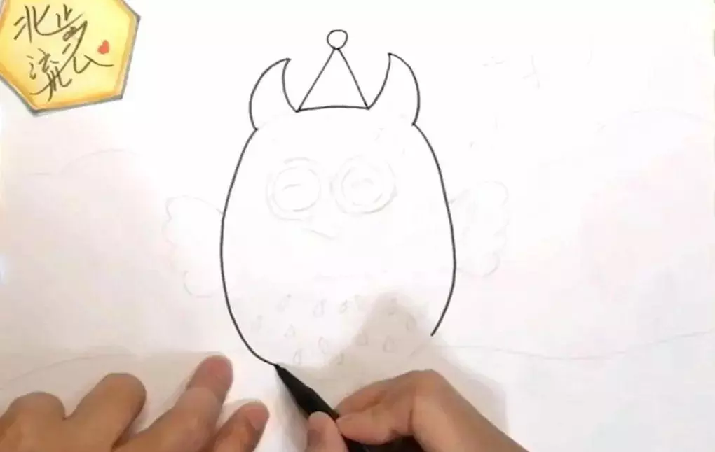 猫头鹰简笔画画法(2)