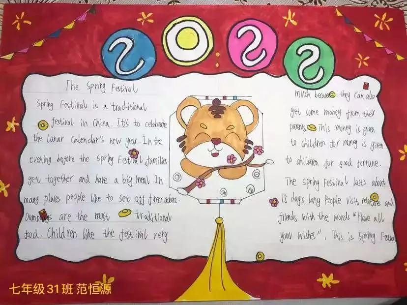 春节英语小报怎么画(44)