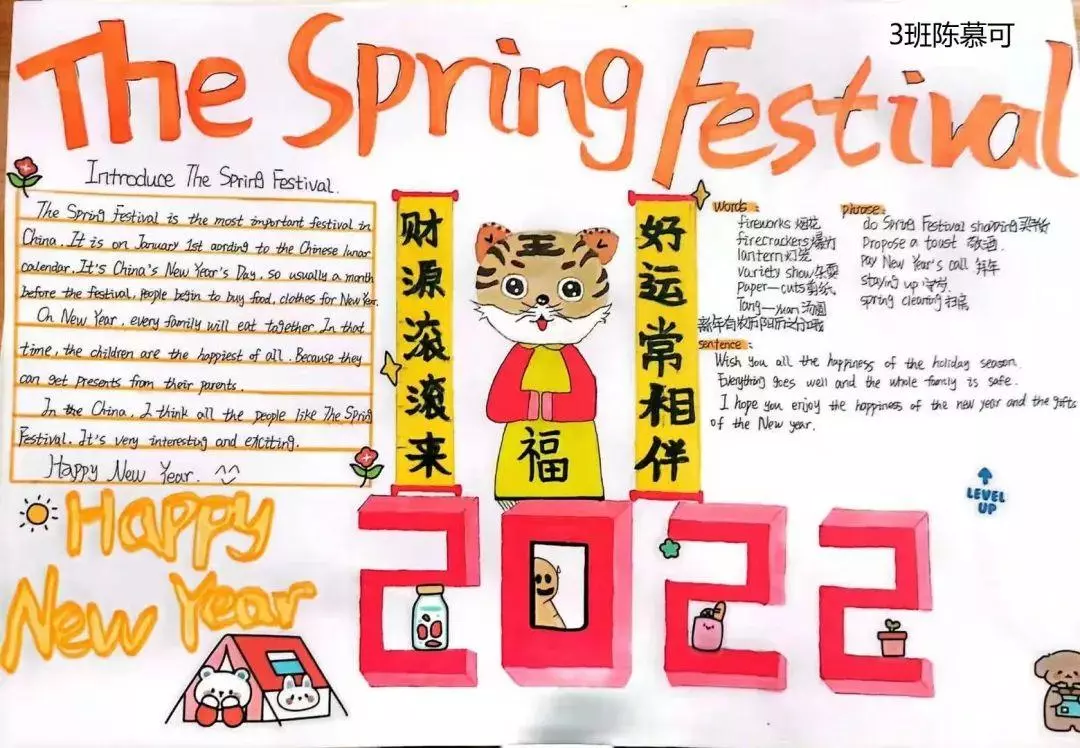 春节英语小报怎么画(4)