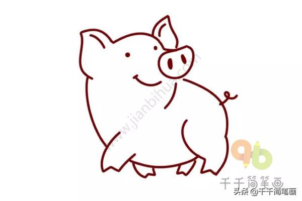 儿童简笔画猪的画法.