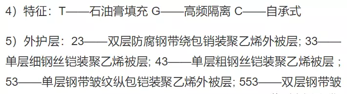 电缆规格型号一览表大全(6)