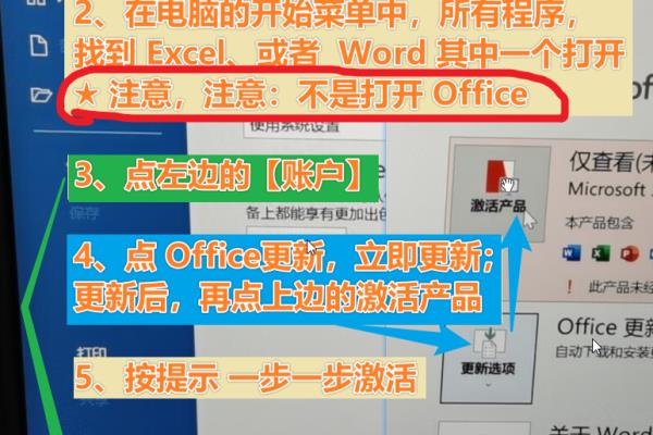 电脑自带正版office怎么激活.