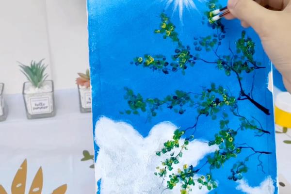 丙烯颜料天蓝色怎么调色.