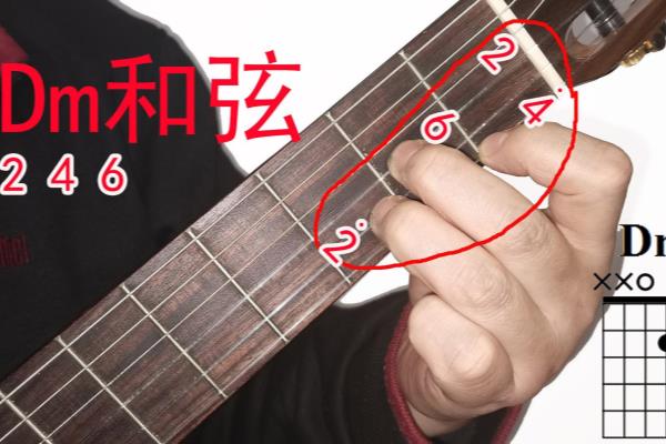 吉他dm和弦怎么按.