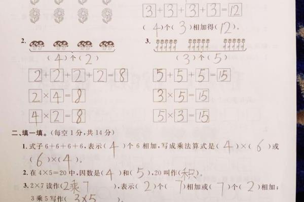 乘法公式小学二年级乘数分前后吗.