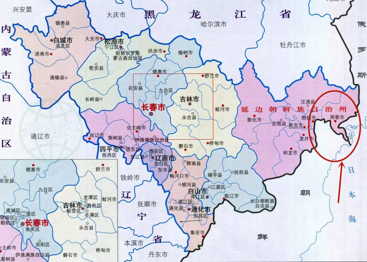 珲春在地图上的位置(1)