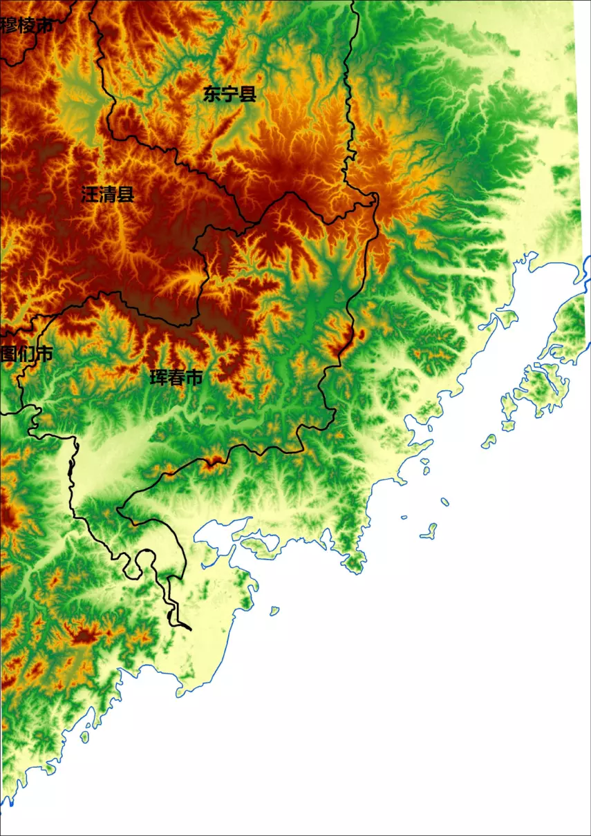 珲春在地图上的位置(2)