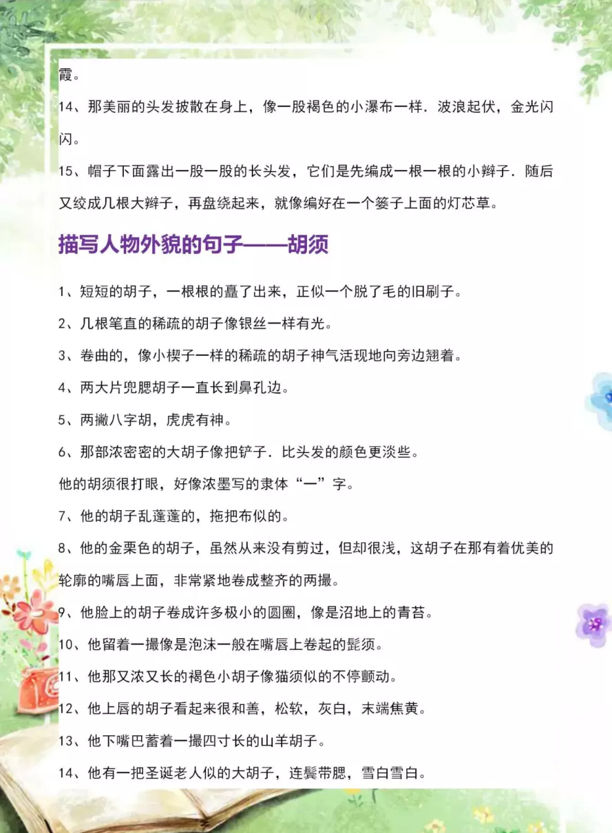 人物外貌描写摘抄大全(2)